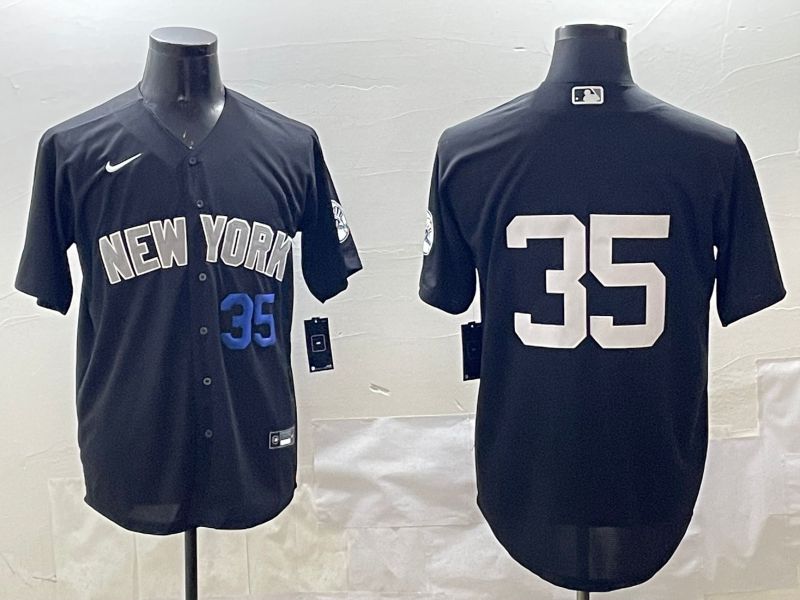Men New York Yankees 35 No Name Black Game 2025 Nike MLB Jersey style 4